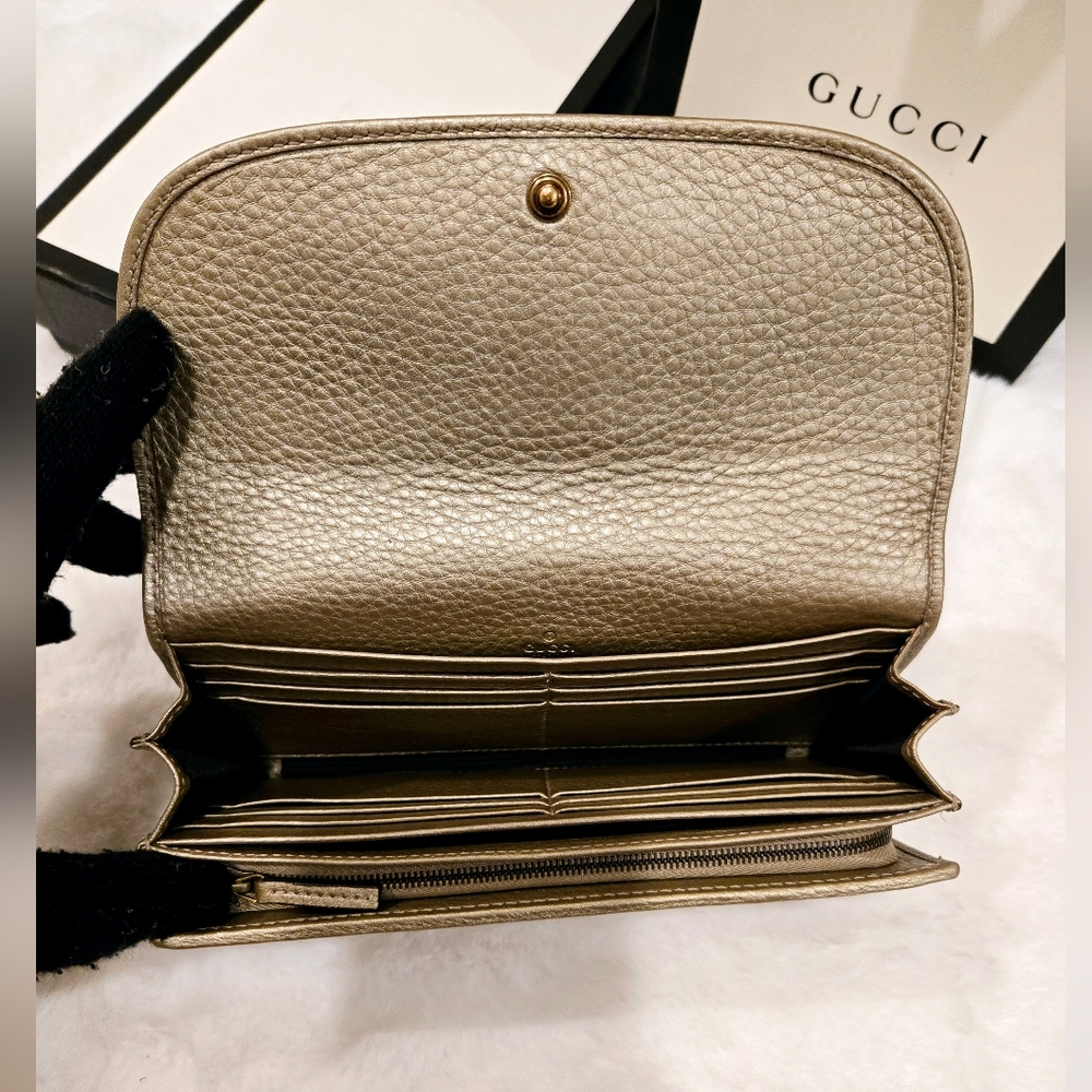 Gucci Metallic Cellarius Calfskin 1973 Continental Wallet - Picture 12 of 16